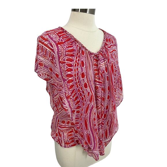 TRINA TURK Silk Flowy Overlay Sleeveless Blouse SZ LG - Picture 1 of 8